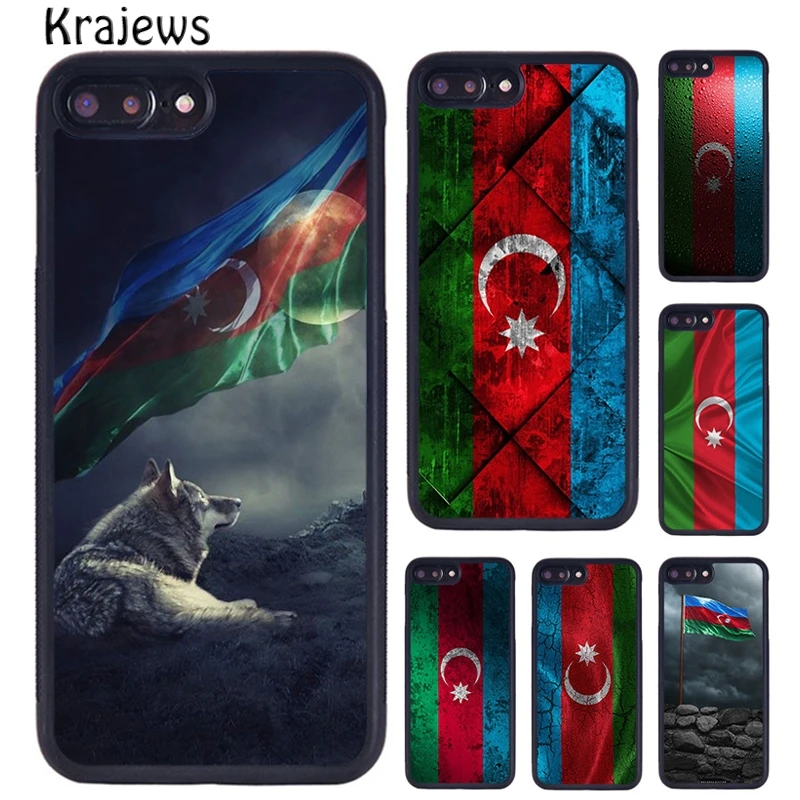 Krajews Azerbaijan Flag Phone Case Cover For iPhone 16 15 14 plus X XR XS 11 12 13 pro max coque