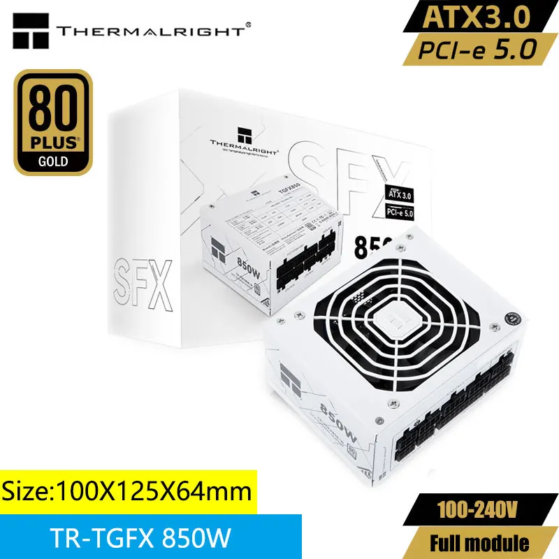 Thermalright-caixa Completa do Computador do Módulo Apoio Atx3.0 Pcie5.0 850 750w Sfx Branco Medalha de Ouro Thermalright Tr-tgfx850w