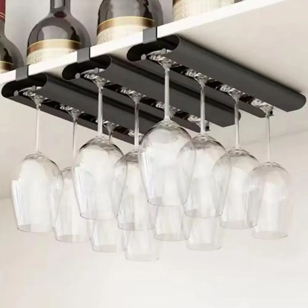 

Aluminum Alloy Upside Down Wine Glass Holder Ventilation Hanging Inverted Goblets Rack Waterproof Rust-resistant
