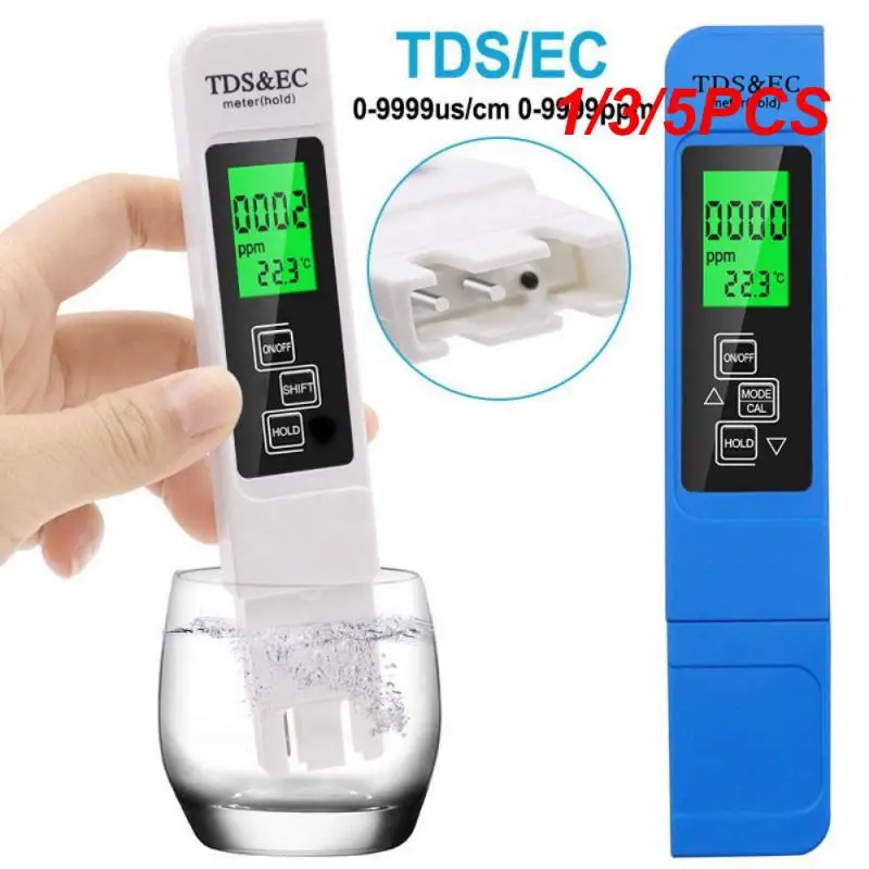 1/3/5PCS In1 TDS EC Meter Temperature Tester Pen Multifunctional Digital Water Quality Tester For Water Purity TEMP PPM Tester