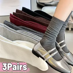Korean Stripe Long Socks for Women Girls Simple Simple Cotton Socks Japanese Casual Pile Socks Fashion Stockings Accessories