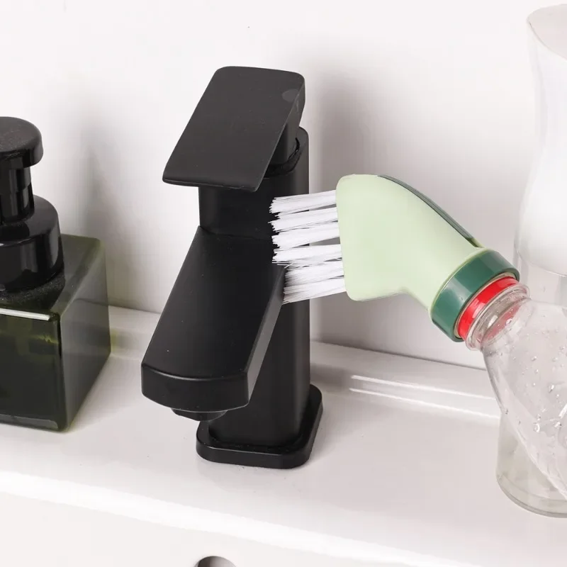 Creative Household Cleaning Brush Can Connect Mineral Water Bottle Wet and Dry Cleaning Brush Multifunctional Dead Angle Brush