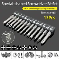 Precision Y U Shaped Triangle Screwdriver Magnetic Bit 1/4in Inner Cross Three Points Screw Driver Security Tip For Power Drill