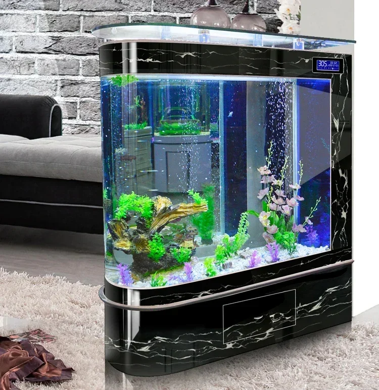 Bullet Fish Tank Aquarium Large Fish Globe Partition Ecological Glass Fish Tank Bar Counter