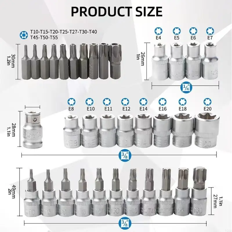Y5GD 34PCS Socket Collection Electronic Safety Drill Driver Driver Tool for Technicians