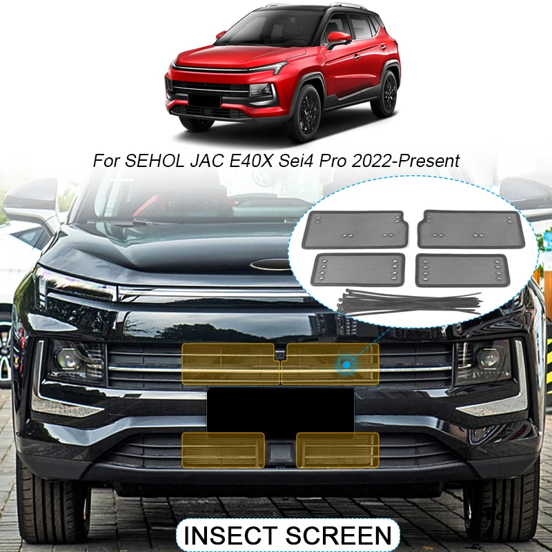 4PCS Car Insect-proof Air Inlet Protect Cover For SEHOL JAC E40X Sei4 Pro 2022-2025 Airin Insert Vent Racing Grill Net Accessory