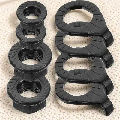 

1 set 1 Set Wheel Axle For Bike Iron Flange Nuts Durable Nuts Protective Washers Kit For Bicycle Wide Application