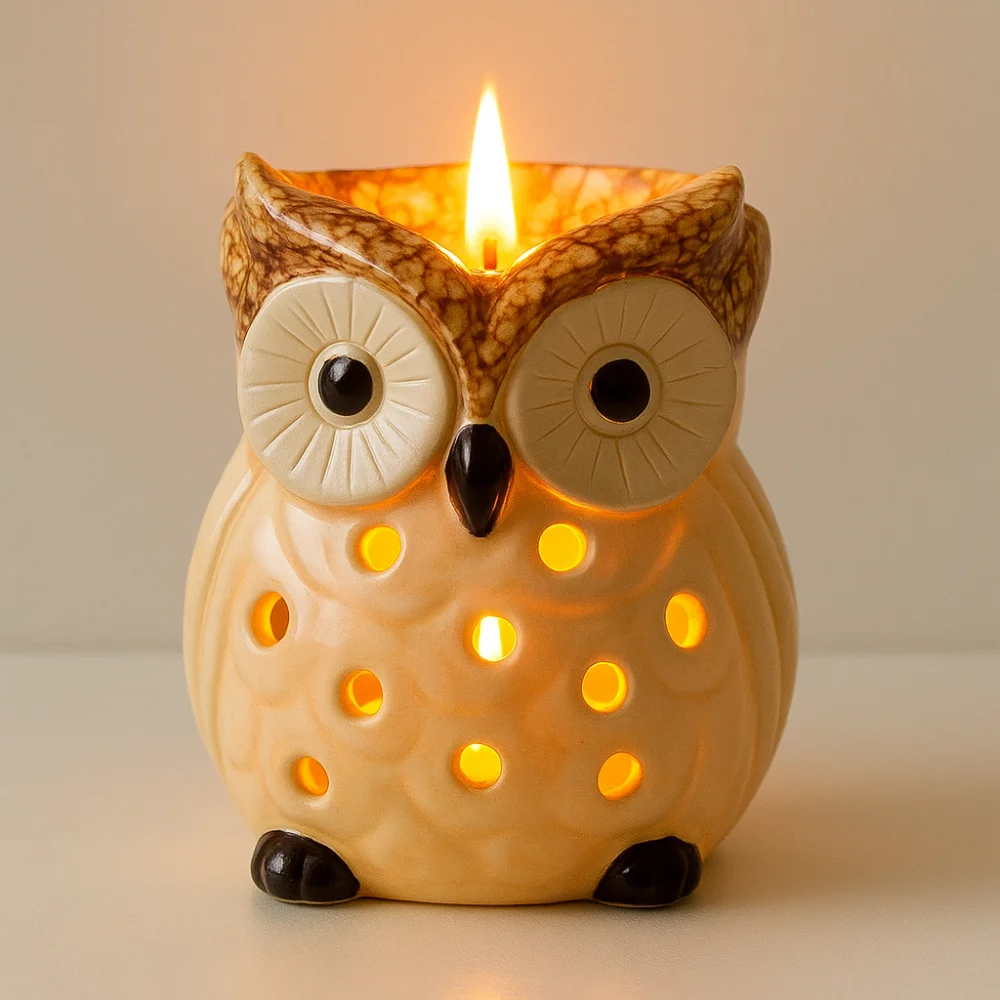 

Ceramic Owl Aromatherapy Stove Eco-Friendly Relaxing Incense Burner Handmade Heat Resistant Incense Candle Stove Indoor Decor