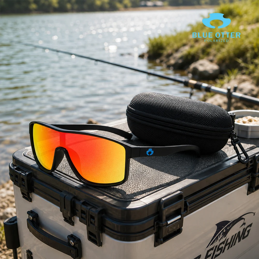 

BLUE OTTER Fashion Polarized Sunglasses For Men Square Oversized Anti Glare Driver Mirror Sun Glasses Women UV400 Goggles Male