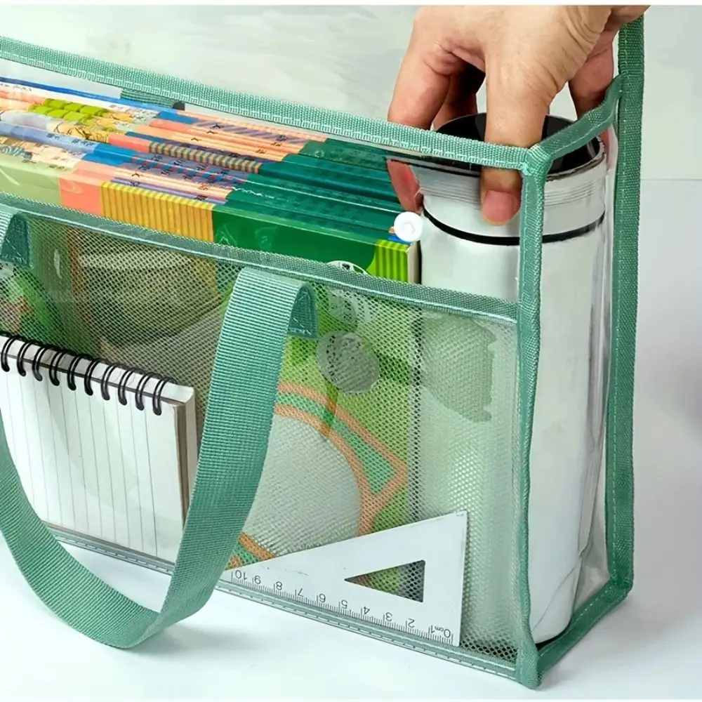 Large Capacity Test Paper Storage Bag PVC Transparent Transparent Exam Bag Durable Office Supplies Handheld File Folder