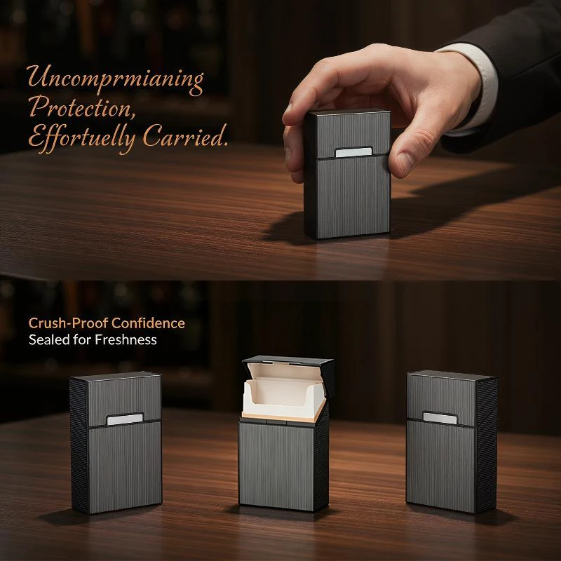 Metal Cigarette Case 20 Cigarette Capacity Crush Proof For Daily Commute Outdoor Use