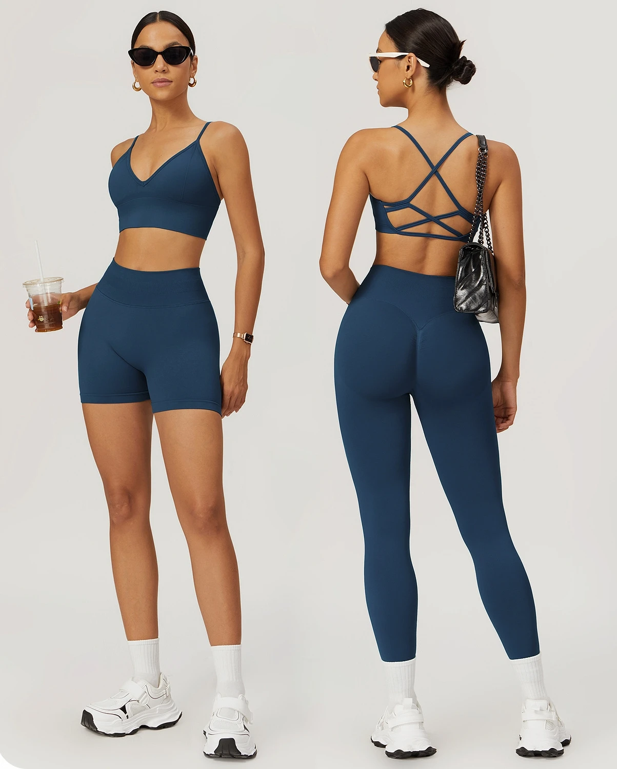 

Yoga Set 2 Pieces Women's Tracksuit Seamless Workout Sportswear Gym High Waist Leggings Fitness Sports Suits High Quality