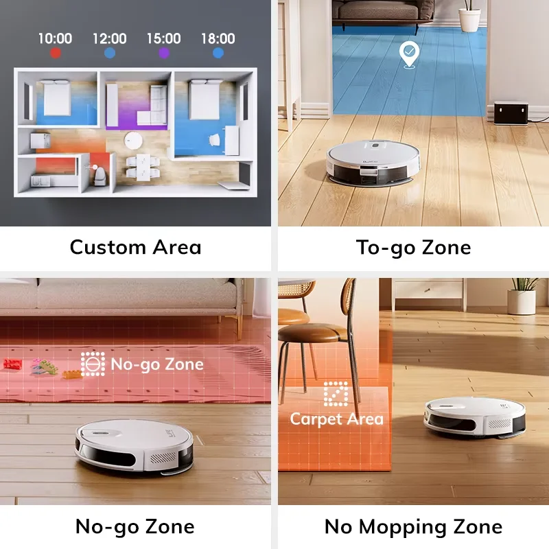Aspiradora robot ILIFE V20, succión de 5000 Pa, navegación inteligente SOF LiDAR, control por aplicación, limpieza personalizable, autorecargable 6