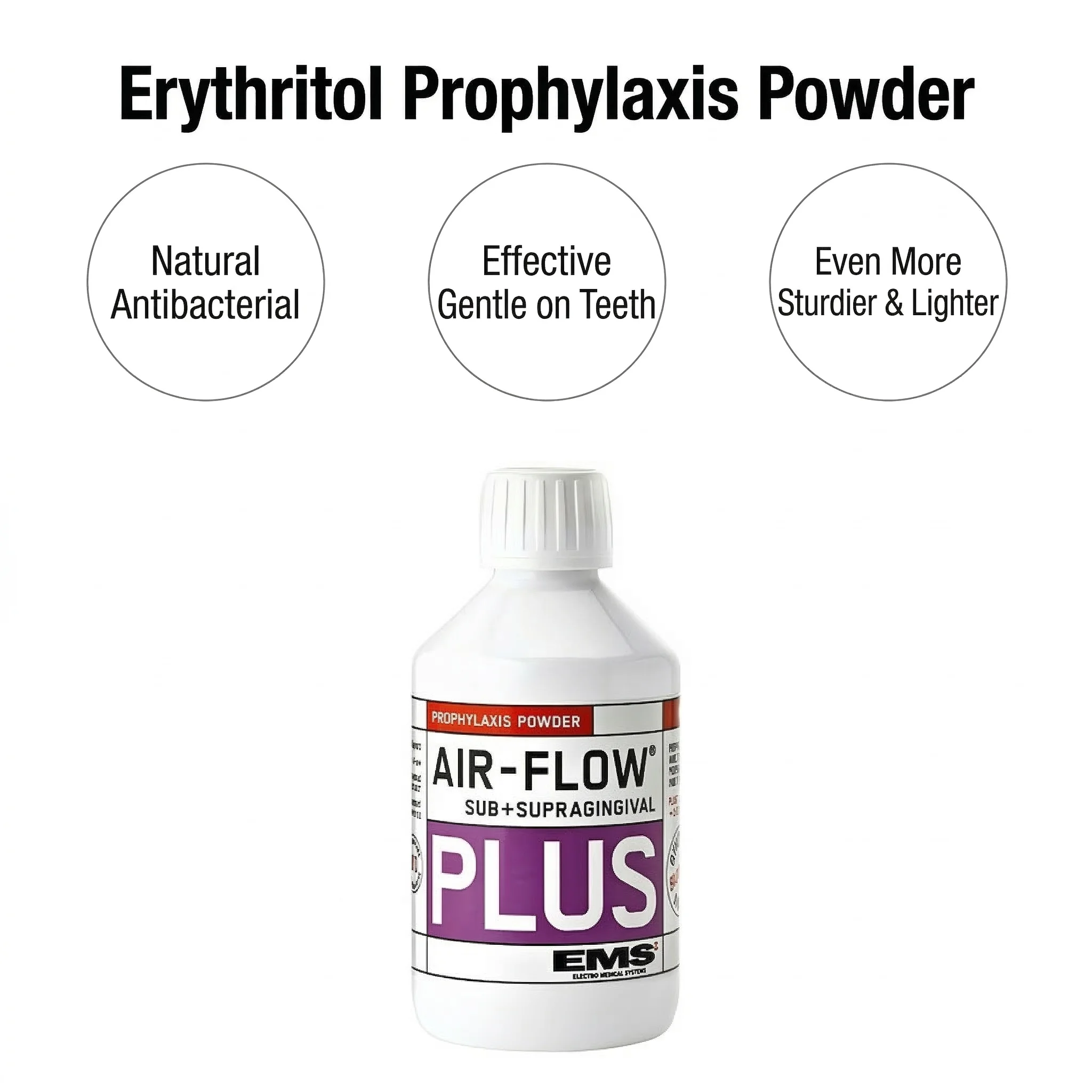 

EMS AIR-FLOW® PLUS Powder Erythritol Dental Air Polishing Powder Subgingival&Supragingival Biofilm Removal DV-082 120g/Bottle