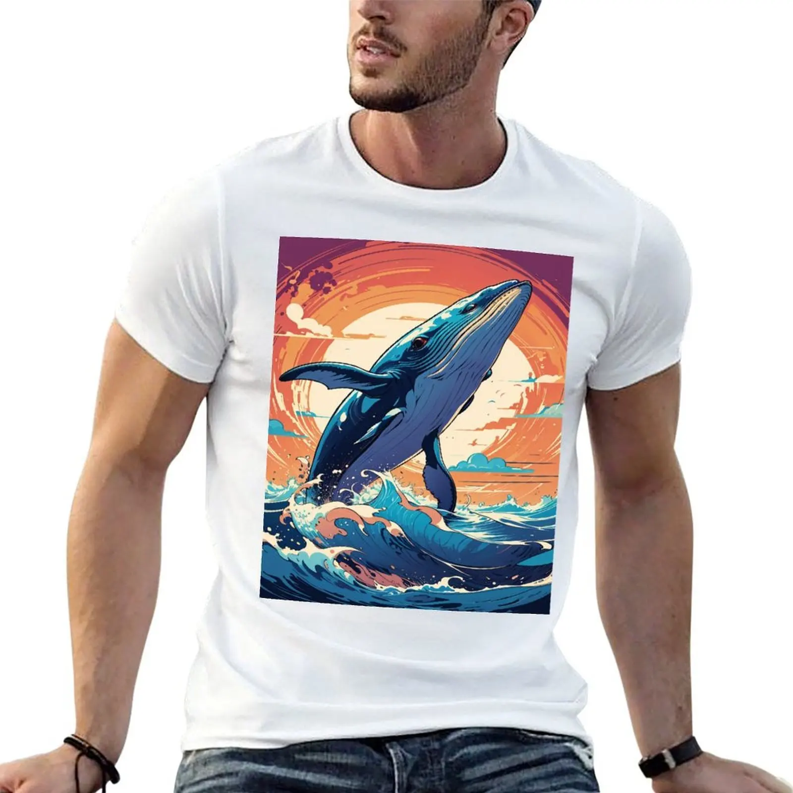 

Blue Whale - Oceanic Elegance Art T-Shirt man t shirt cotton cotton t shirt man T-Shirt