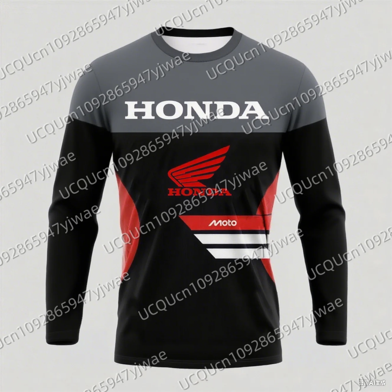 الربيع والخريف دراجة نارية ركوب تي شيرت التجفيف السريع تنفس طويلة الأكمام للرجال والنساء هوندا ركوب قمم تي شيرت