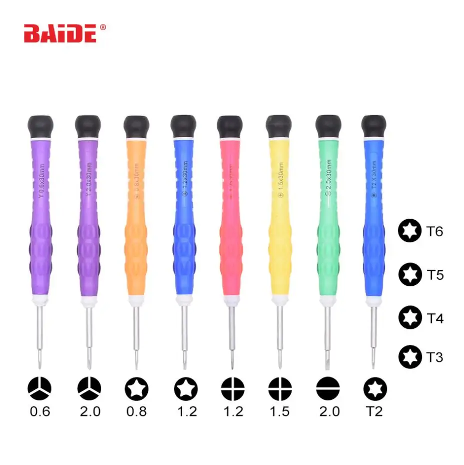 Mobile Phone Repair Tool Plastic Handle Screwdriver Tri-wing 0.6Y 0.8 Star Phillipe Slot Type T2 T3 T4 T5 T6 Tlectronic Tools