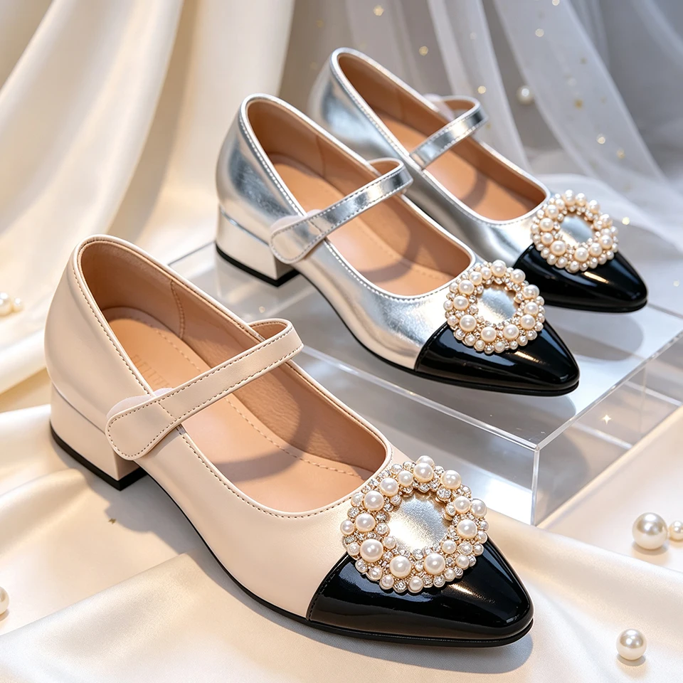 Elegant Princess Luxury Little Girls Mary Jane Shoes Formal Pageant Evening Birthday Communion Wedding Party Children's Footwear