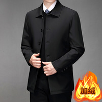 Men's The New Thick jackets Middle-aged Men's Casual Jacket Autumn and Winter with Fleece warm Jacket Middle-aged Windbreaker