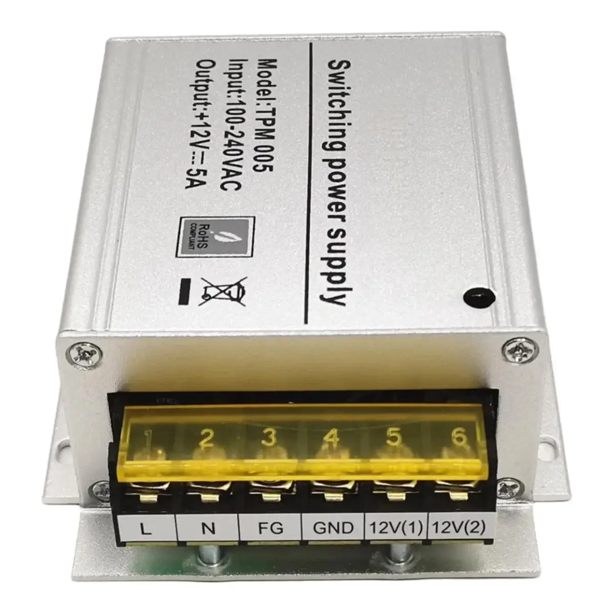 TPM005 12V5A Switching Power Supply Universal 100 240V Voltage Converter Aluminum Alloy Adapter for Security Access Control