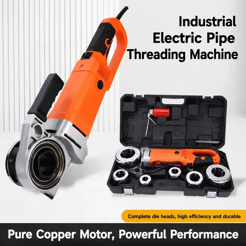 Handheld Electric Pipe Threading Machine Portable Thread Cutter Tool For Galvanized Iron Pipe Plumbing Construction