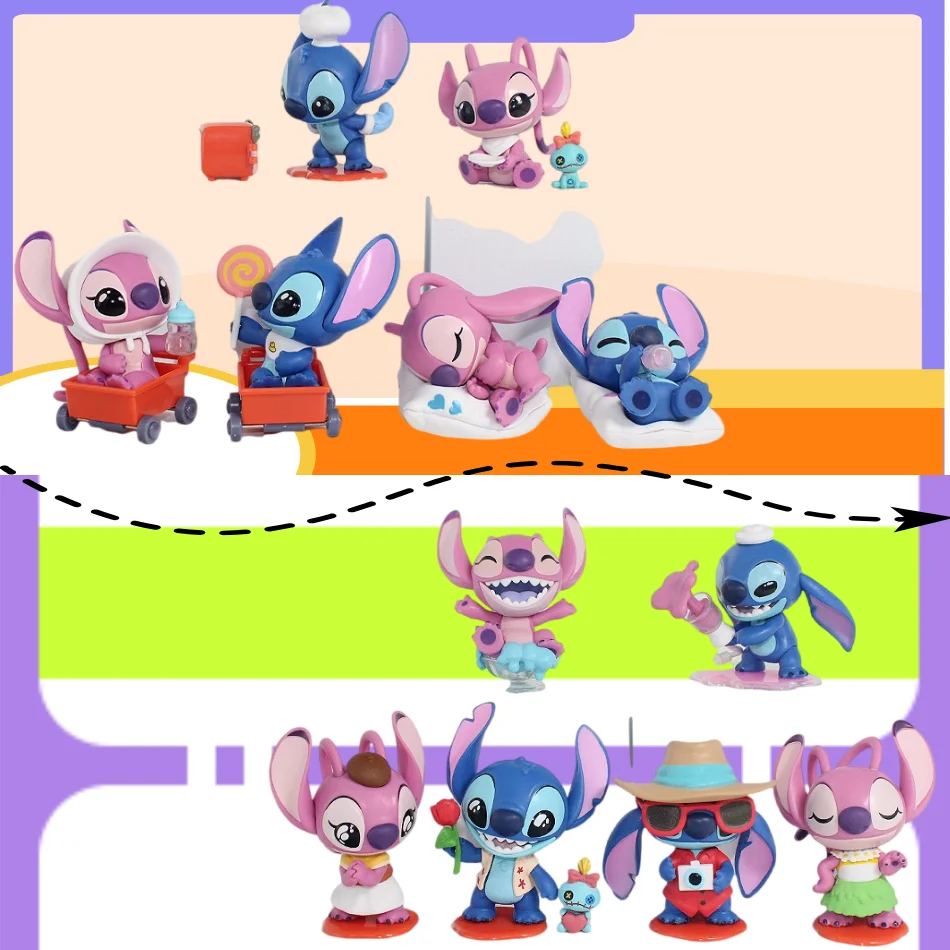 

Authentic Spot Date Stitchon A Date Series Kawaii Anime Action Character Decorations Figurines Home Decor Desktop Dolls Models