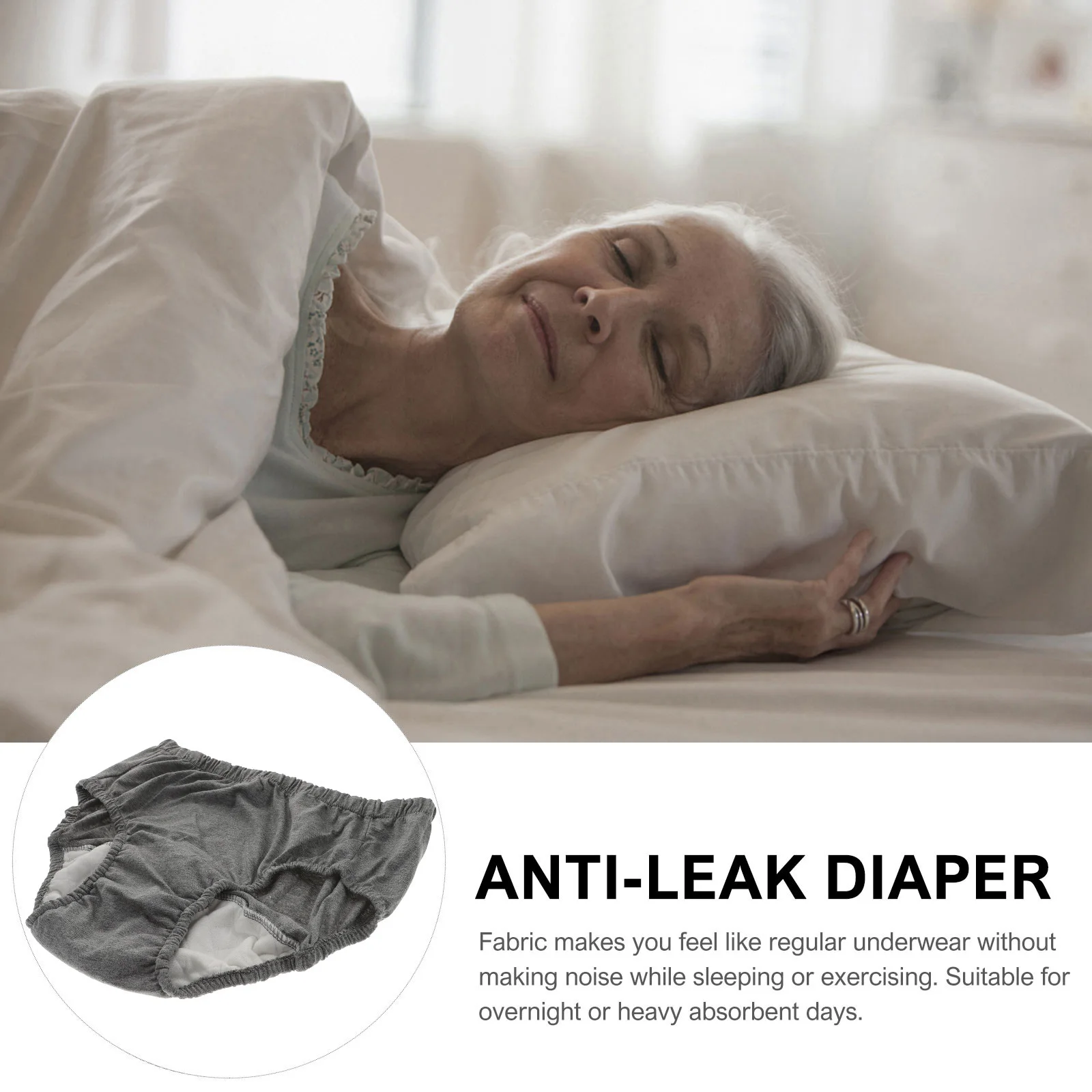 

1 шт. многоразовые водонепроницаемые подгузники для взрослых, нижнее белье для пожилых людей, мягкие дышащие моющиеся герметичные защитные подгузники