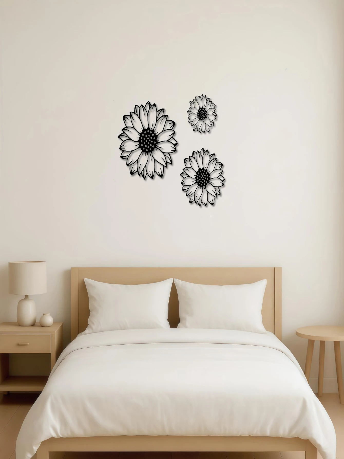 

Wall Art Sunflower Silhouette Pendants Set of 3 Stunning Elegant Metal Wall Art for Decor
