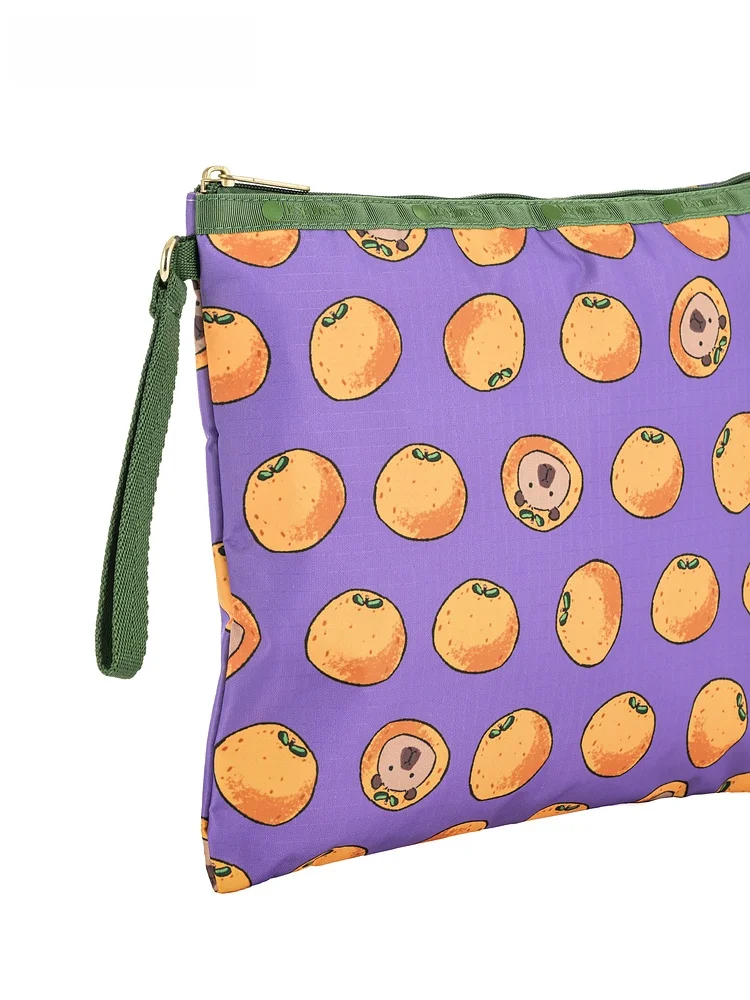 

Summer T-irt Set with Storage Bag Capybara Sve T-irt Cartoon Print Soft Fabric Handbag for Youth LeSportsac LA2P026