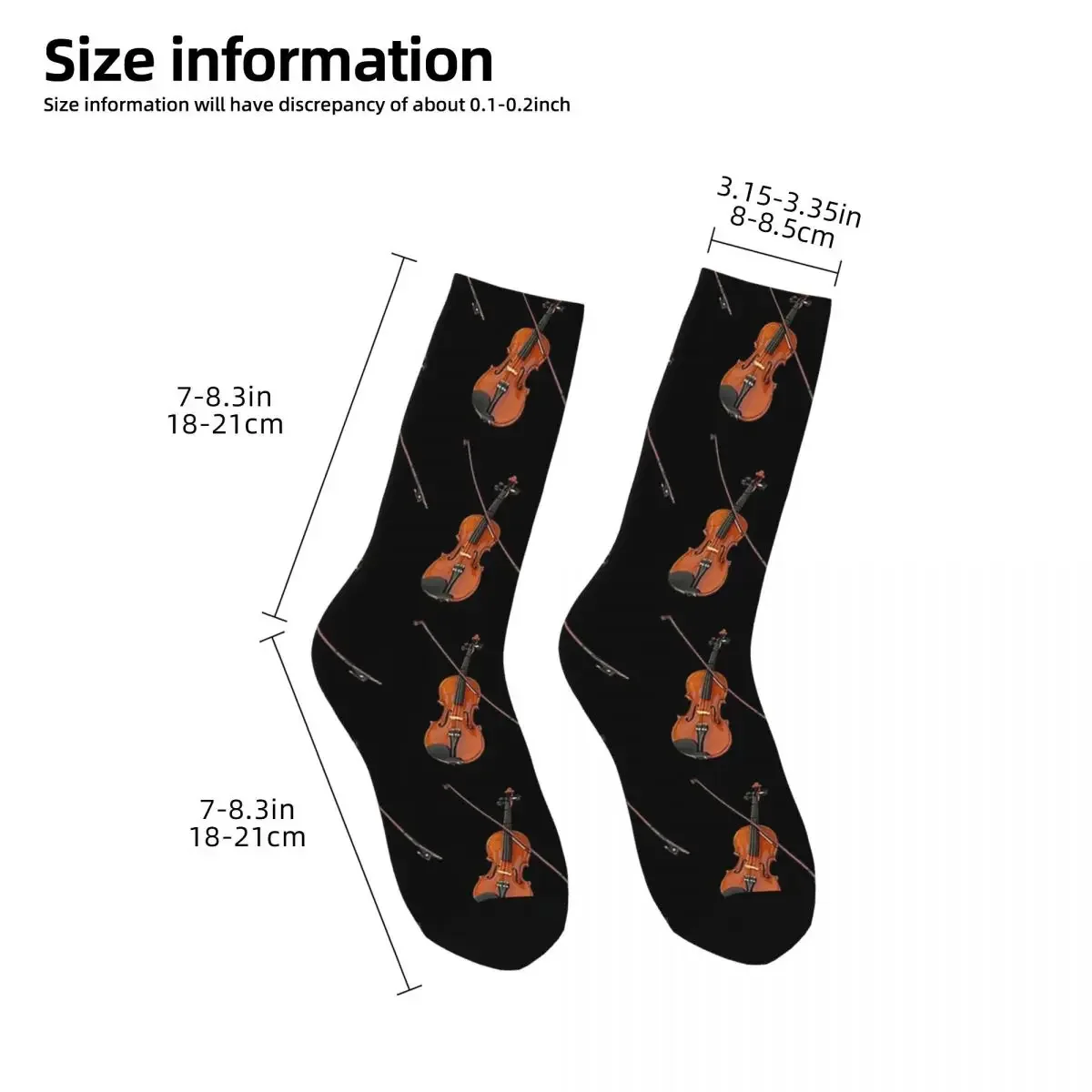 Classic Violin Socks Harajuku Super Soft Stockings All Season Long Socks Accessories for Unisex Christmas Gifts