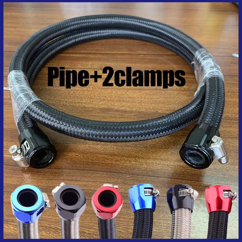 

1M-8M AN4 AN6 AN8 AN10 Universal Car Oil Gas Cooler Fuel Hose Tube Clamp Suit Nylon Stainless Steel Braided Inside CPE Rubber