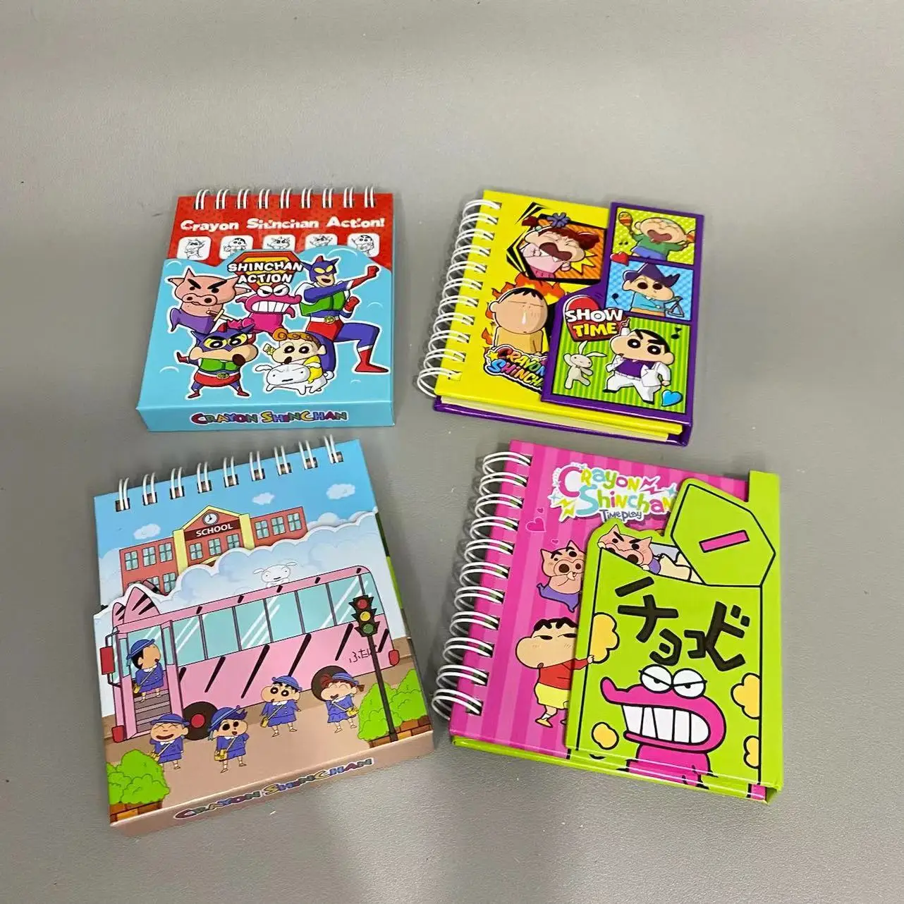 New Kawaii Crayon Shin-Chan Coil Book Cartoon Anime Notebook Student Diary Magnetic Buckle Pocket Notebook Stationery Gift Toy