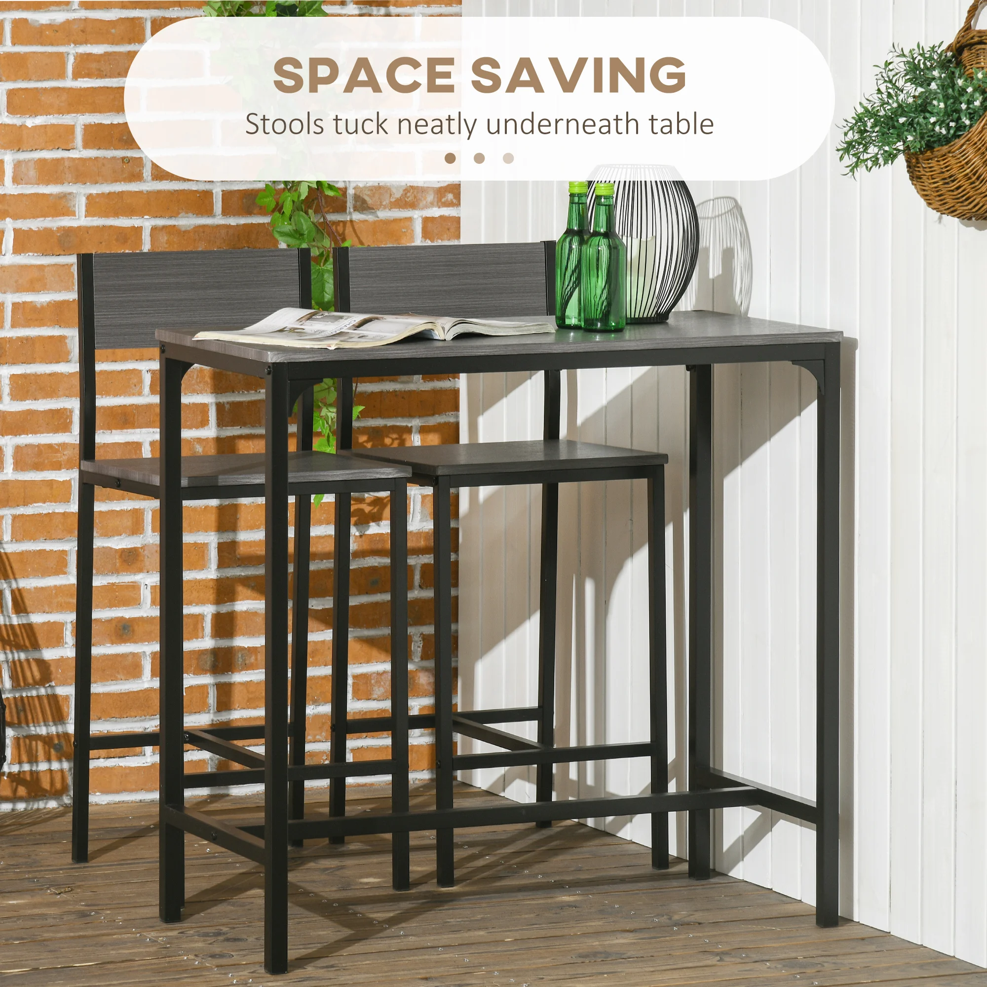 3 Piece Bar Table and Chairs,  - огляд і ціна Commercial Kitchen Small Space