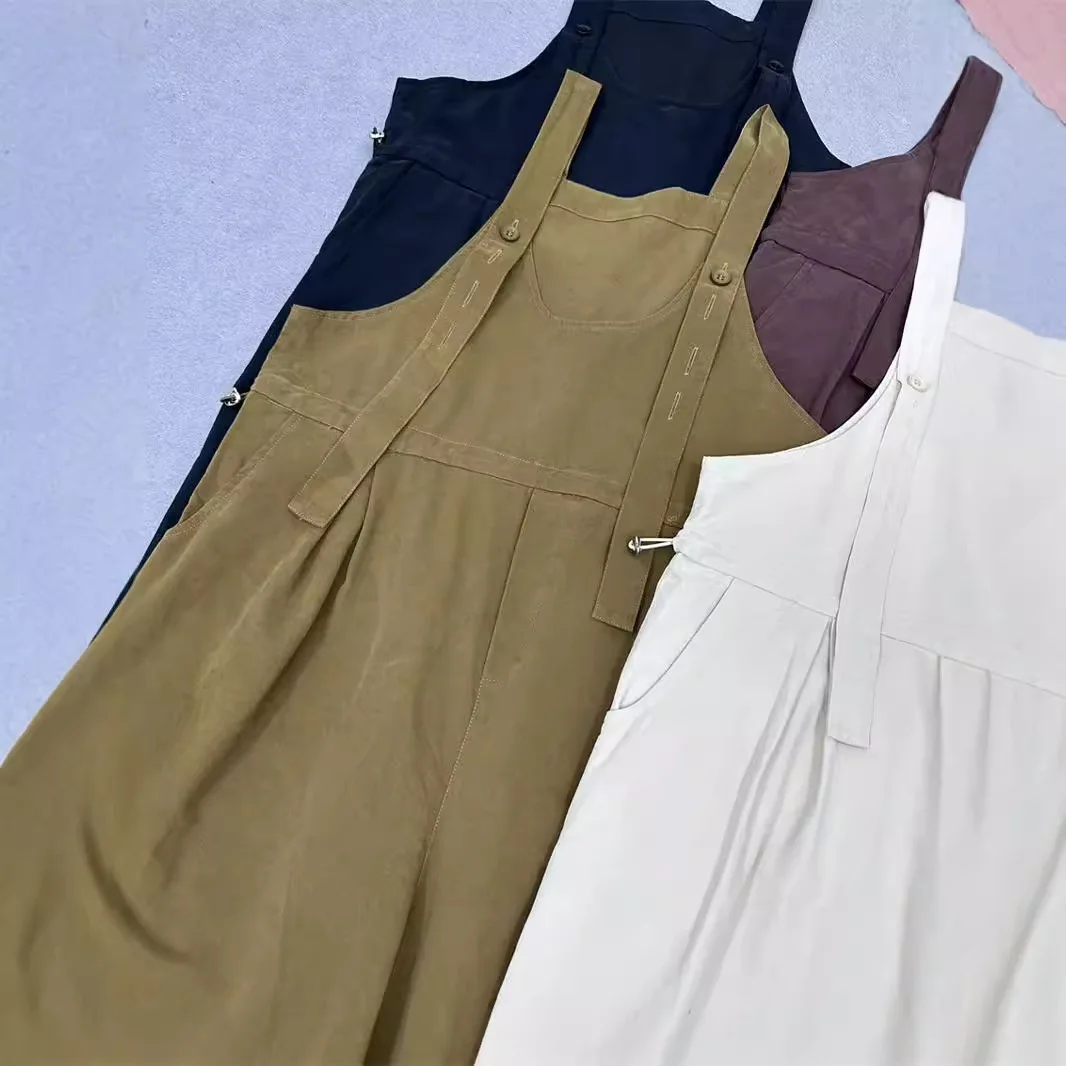 Johnature 2025 ใหม่Retro Cargo Bib Bodysuitsผู้หญิงฤดูใบไม้ร่วงใหม่สบายๆหลวมขาตรงแขนกุดJumpsuits