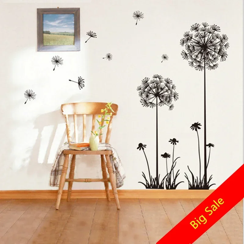 Removable Dandelion Design Wall Sticker Waterproof  Art Vinyl Decal Mural For Living Room Restroom Decor Romantic Gift 50*70cm