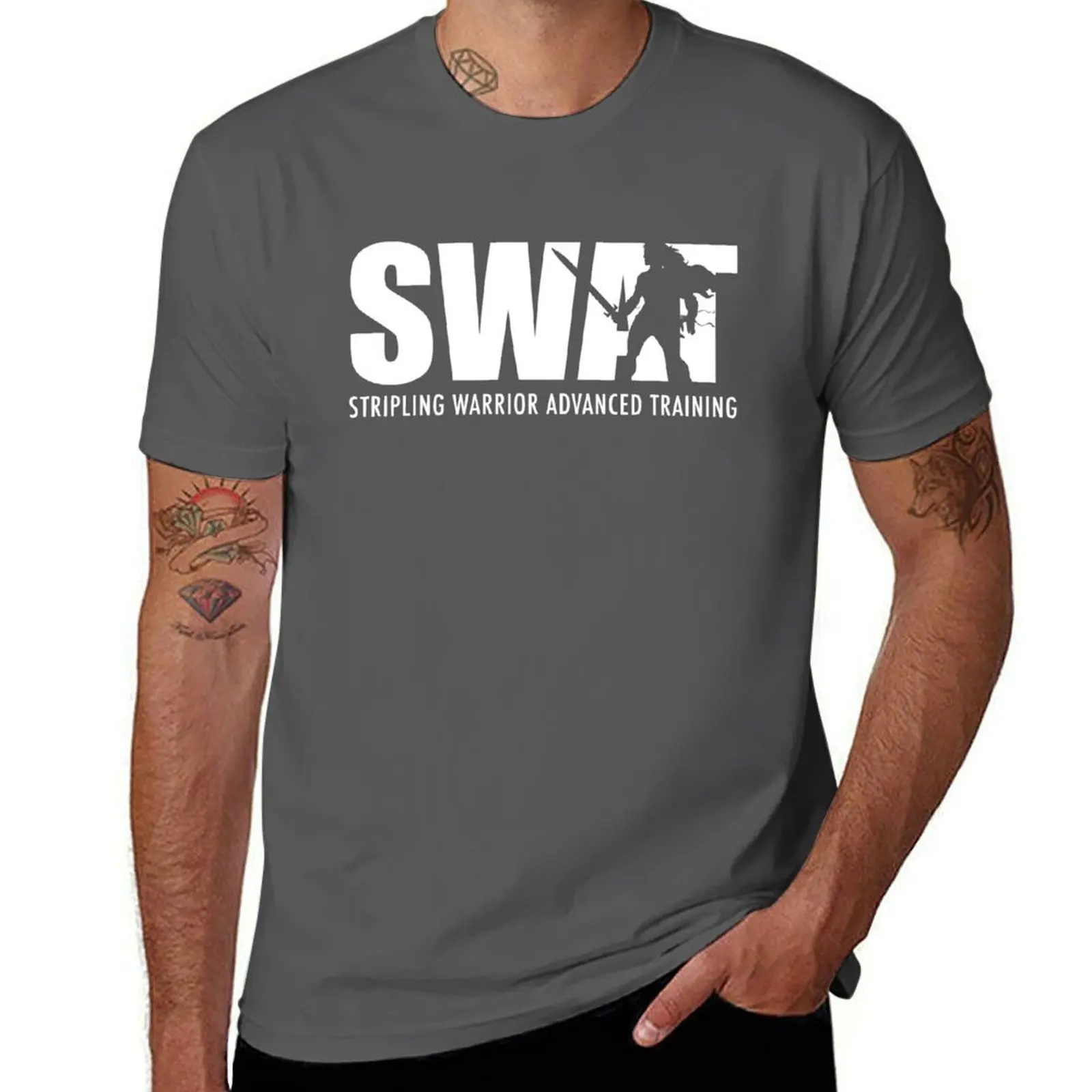 SWAT - Stripling Warriors Advanced Training - White Logo T-Shirt Holiday Party Tee Shirt