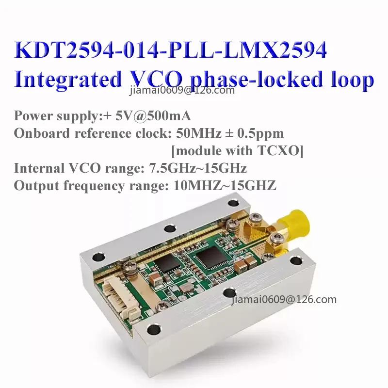 LMX2594 Module PLL 10M-15GHz High-frequency Microwave Signal Source with Heat Dissipation Aluminum Block Point Frequency Source