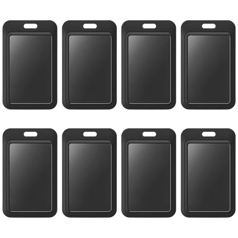 8 pezzi porta carte nero porta badge riutilizzabile in ABS per carte d'identità credito affari infermiera ufficio lavoro scuola manica verticale