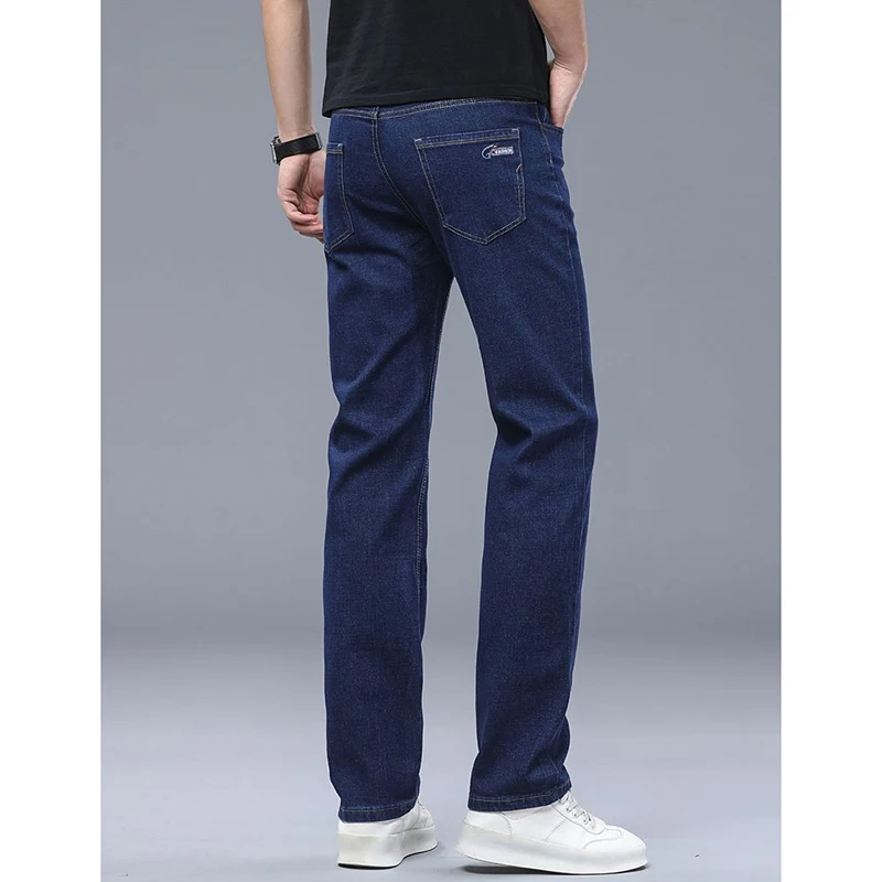 2026 New Men Business Slim Fit Jeans Male High Quality Soft Fabric Denim Trousers Classic Straight Leg Casual Pants