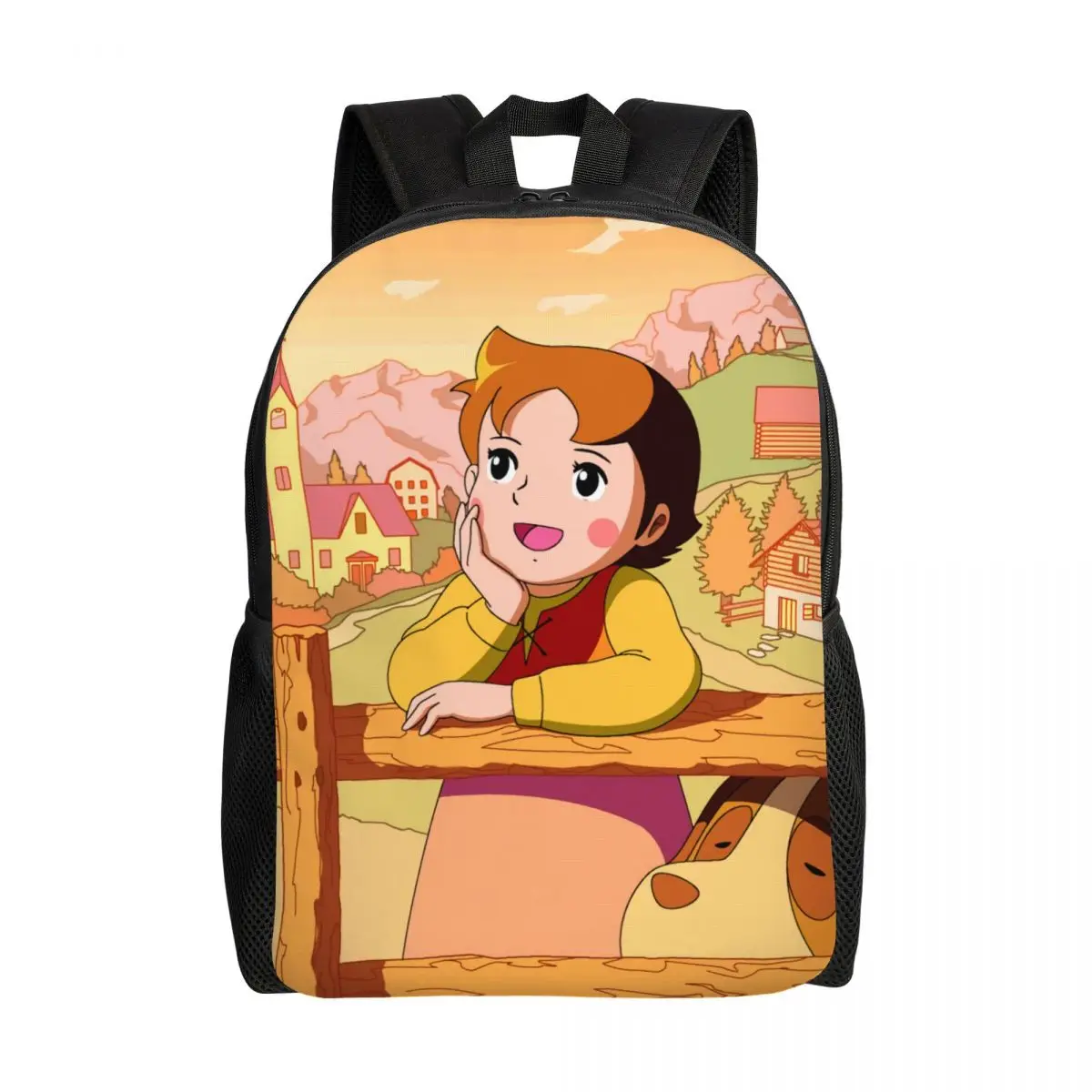 Heidi Think Backpacks for Women Men College School Students Bookbag Fits 15 Inch Laptop Cartoon Anime Alps Mountain Girl Bags