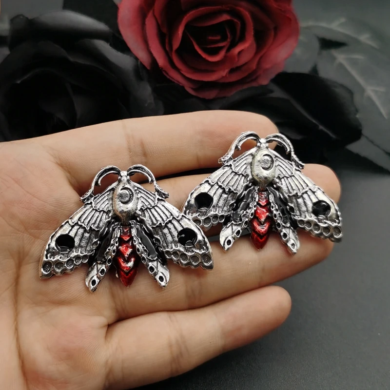 2pcs Big Moth Charm,Wiccan Jewelry Statement Pendant,Small Luna Moth Charms Pendant For Jewelry Making DIY Jewelry Findings