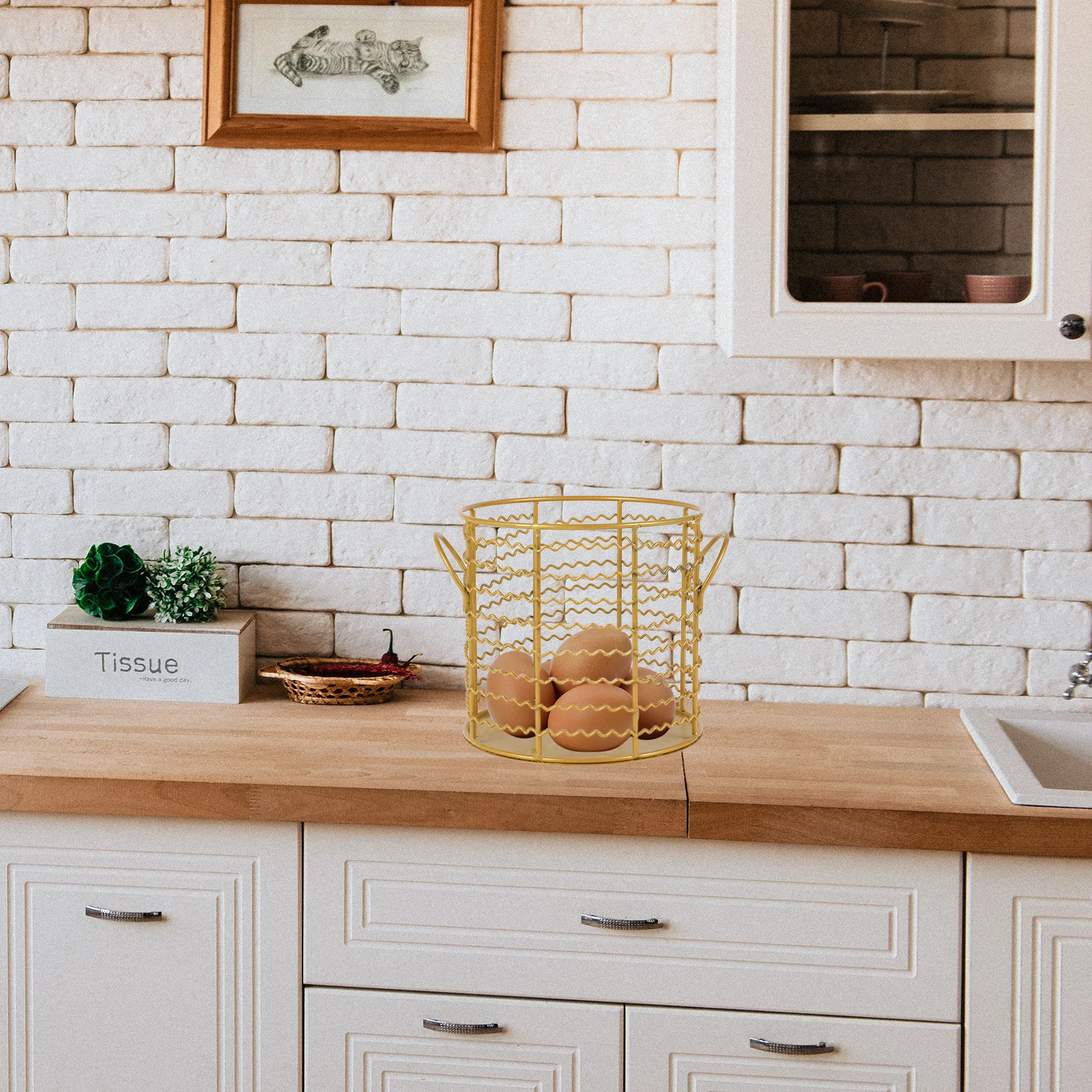 

Iron Art Fruit Basket Kitchen Organizer Large Capacity Storage Container Multi-Purpose Iron Art Basket