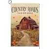 Fall Country Roads Garden Flag 12x18 Red Barn Farm Yard Decor llz