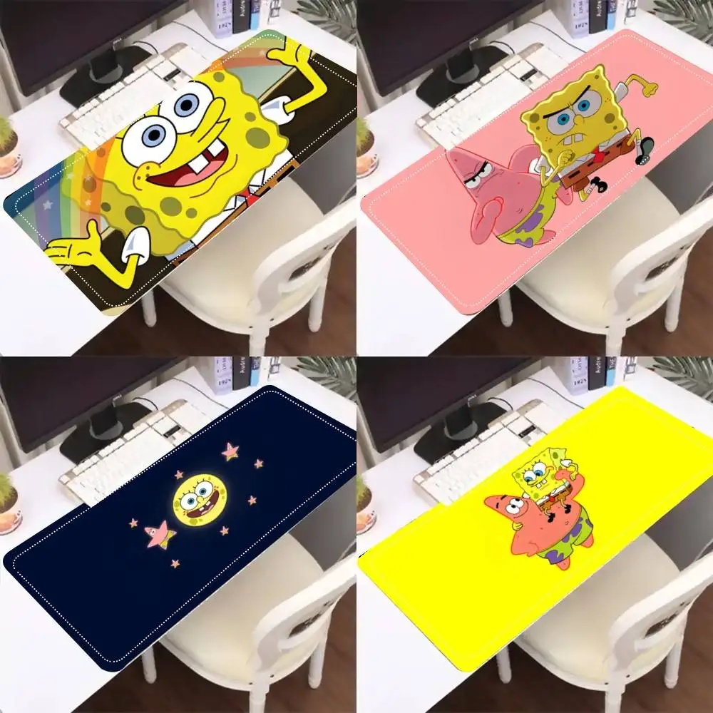 S-Sponge-Bob Mousepad Premium Locking Edge Mouse Mat Speed Mouse Pad Ultrafine Surface Desk Mat