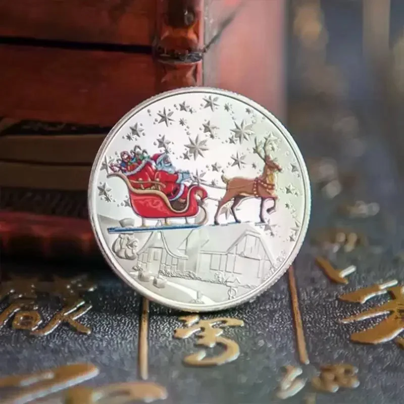 1Pcs Merry Christmas Commemorative Coins Collection Metal Crafts Souvenir Coin