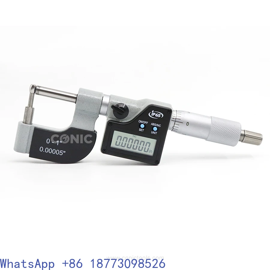 IP65 Waterproof 0-25mm/0-1 Inch Carbide Tip Electronic Digital Tube Micrometer for Measuring The Wall Thickness of Various Tubes