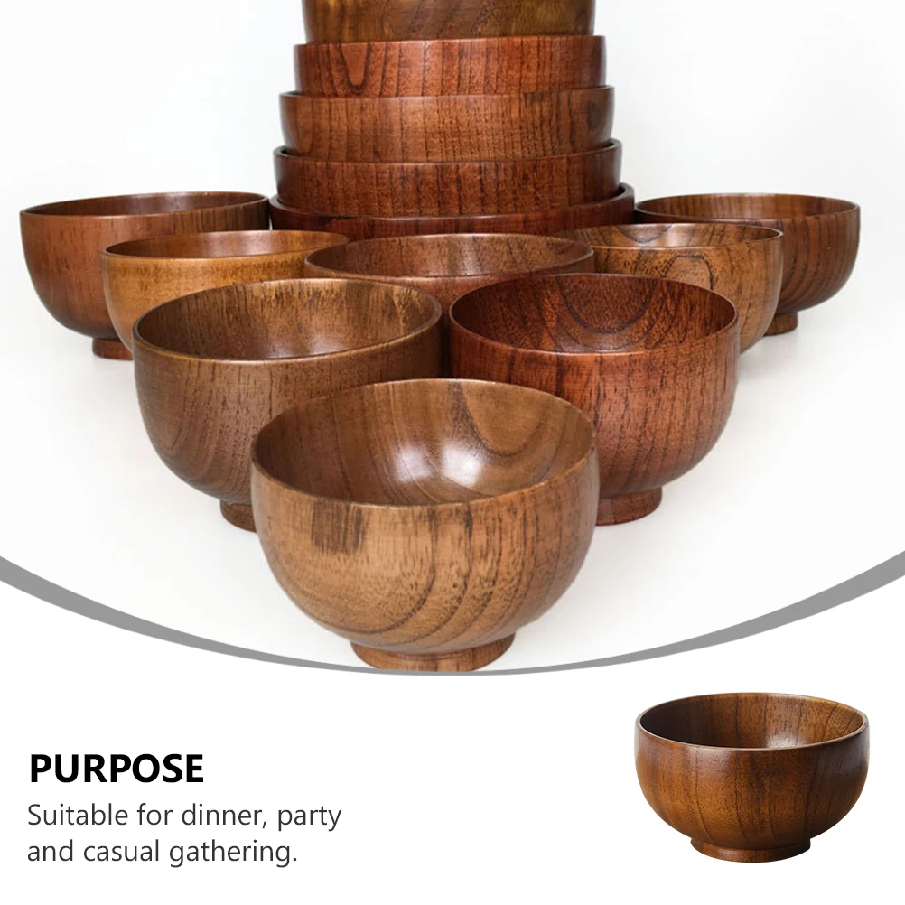 

Wooden Tableware 13X8CM Thick Salad Bowl Fruits Snacks Food Basin Creative Dinner Parties Everyday Use Great Gift Kitchen