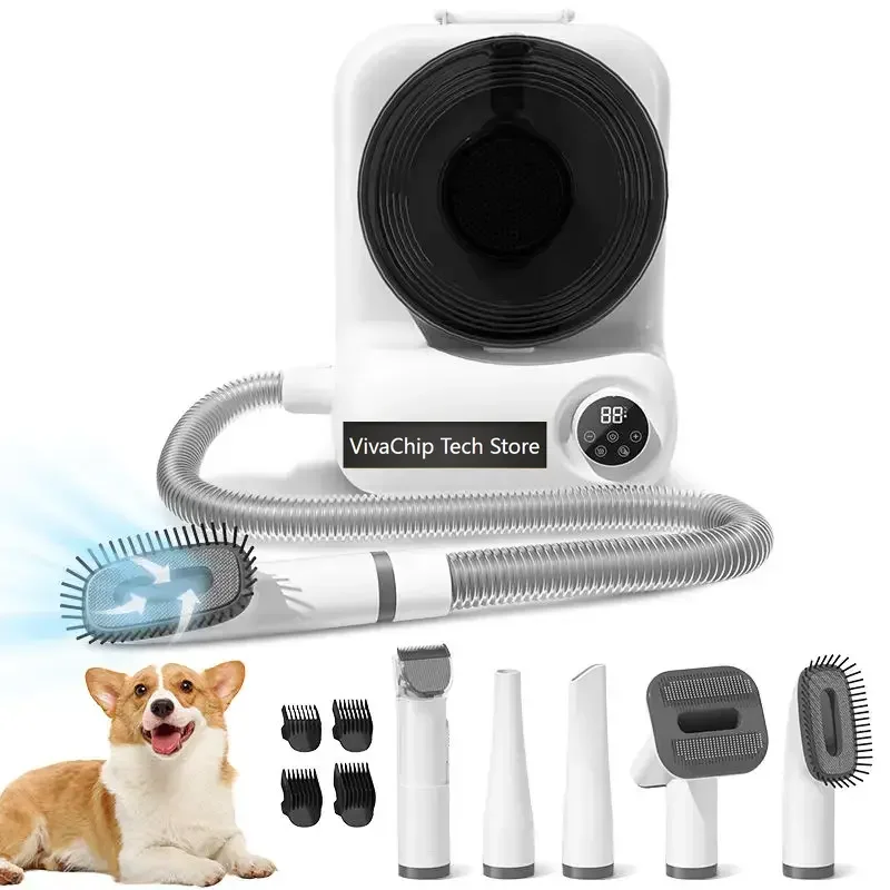 VivaCT Pet Grooming Kit Electric Trimmer Brush Grooming Tools Pet Hair Vacuum Dryer 4-in-1 Pet Grooming Equipment