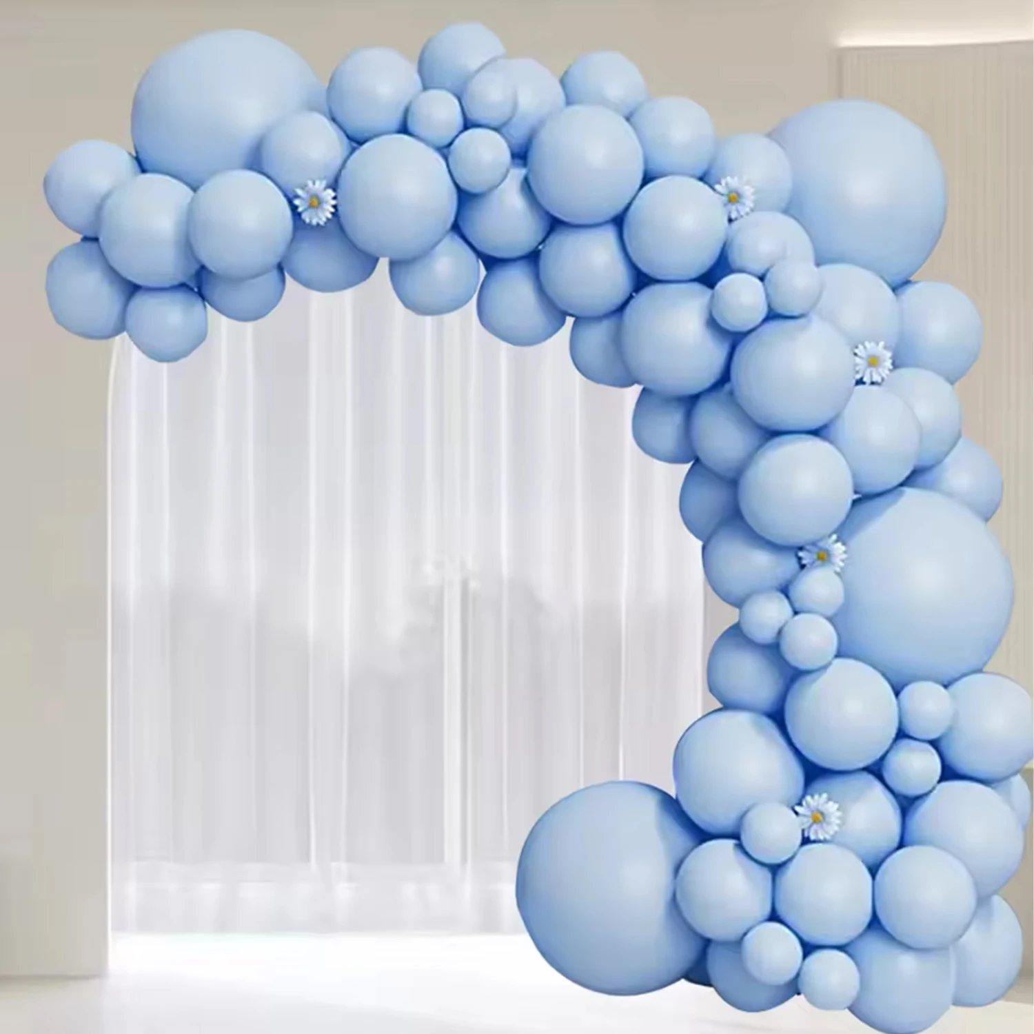 Juego de globos azules y rosas de 100 piezas, adecuados para decoración de bodas, cumpleaños, días festivos y fiestas.