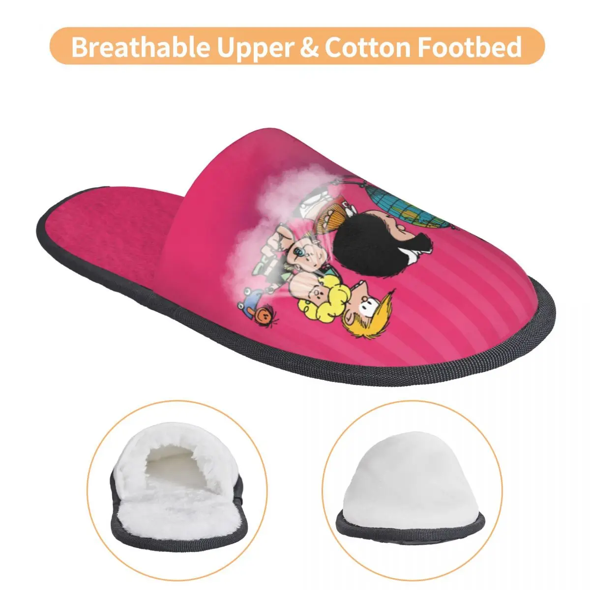 Custom Kawaii Cartoon Mafalda Guest Slippers for Spa Women House Slipper